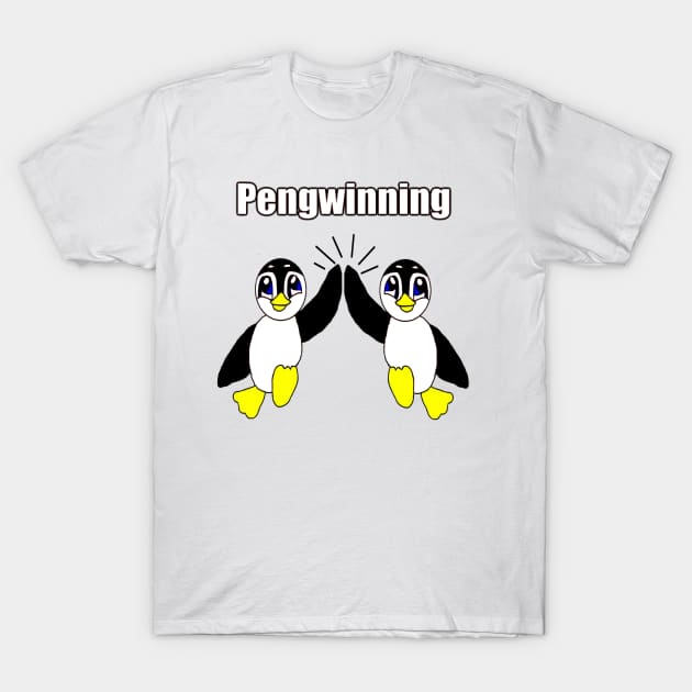 Cute Penguin Hi 5  Pengwinning T-Shirt by longford